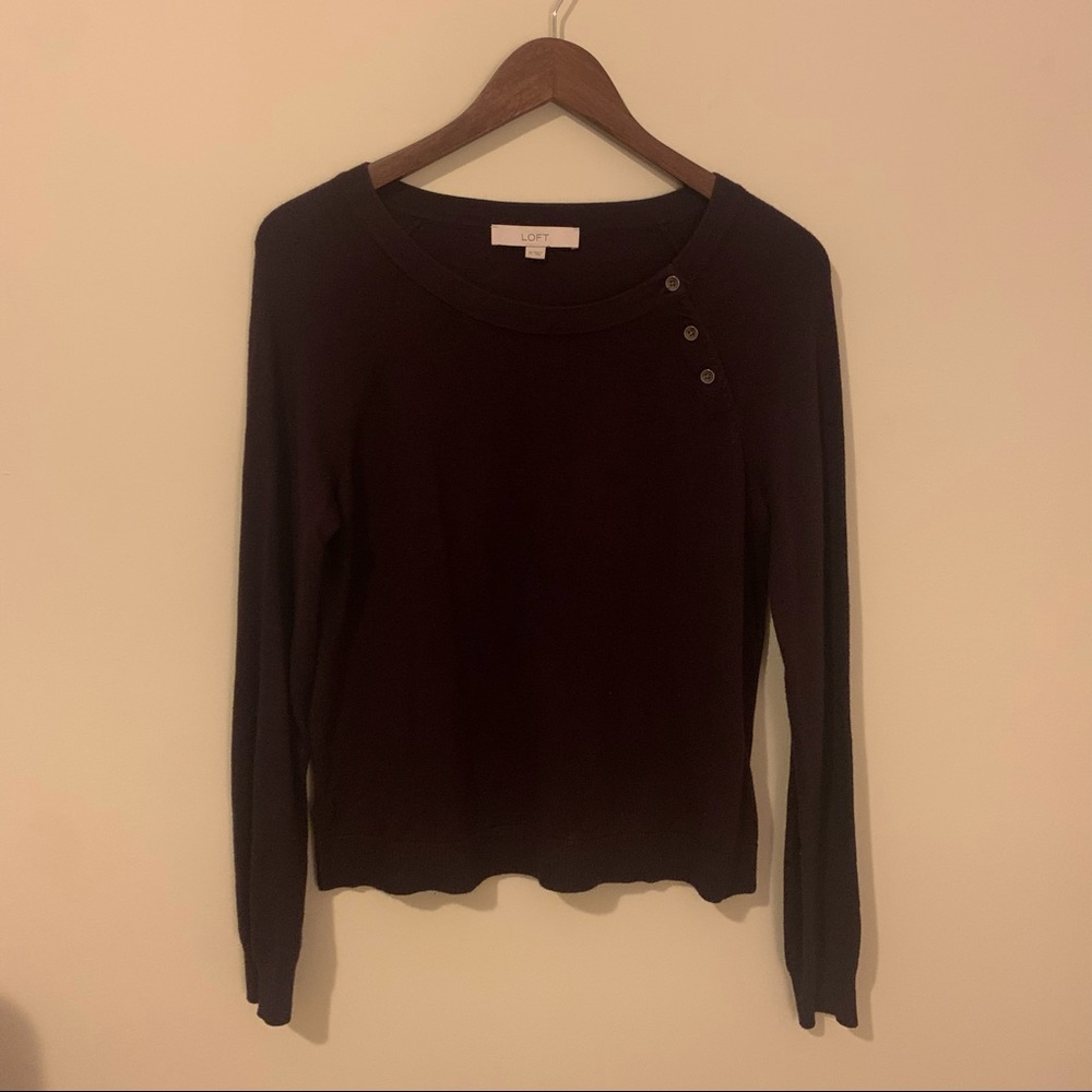 Loft Lightweight Sweater, Deep Purple, Size XS